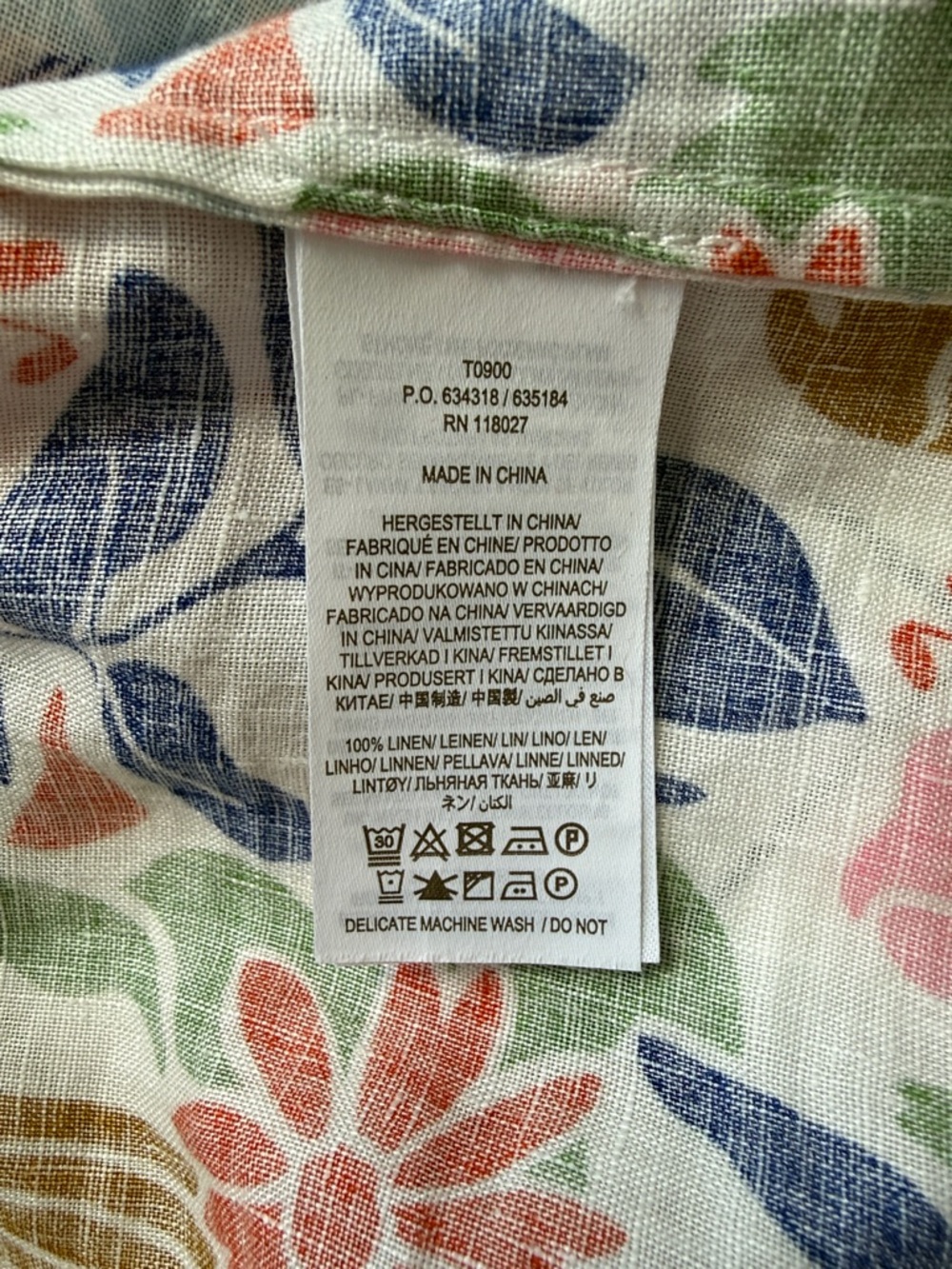 Boden Linen Floral Button-Front Top in Pink, Blue & Brown - Picture 4 of 7